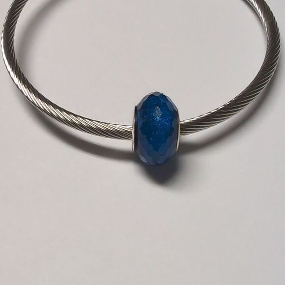 Blue Sparkly Charm‎ for Pandora Style Bracelet - Picture 1 of 4